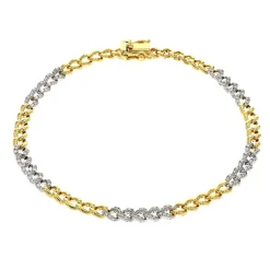 Josephs Jewelers Bracelets>18K Two Toned Diamond Link Bracelet