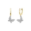 Josephs Jewelers Earrings>14K Two-Tone Diamond Pavé Butterfly Hoop Earrings