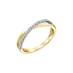 Josephs Jewelers Wedding Bands For Women>14K Two-Tone Diamond X Wedding Band
