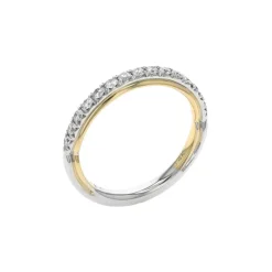 Josephs Jewelers Wedding Bands For Women>14K Two-Tone Inlay Diamond Wedding Band