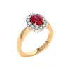 Josephs Jewelers Rings>14K Two-Tone Oval Ruby and Diamond Ring