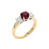 Josephs Jewelers Rings>14K Two-Tone Three-Stone Ruby and Diamond Ring