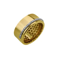 Josephs Jewelers Rings>18K Two-Tone Wide Diamond Line Ring
