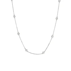 Josephs Jewelers Necklaces And Pendants>14K White Gold 1.30 Carat Diamond Station Necklace