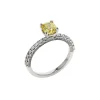 Josephs Jewelers Engagement Rings>18K White Gold 1.04 Carat Enhanced Yellow Diamond Engagement Ring
