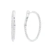 Josephs Jewelers Earrings>14K White Gold 23 mm Diamond Hoop Earrings