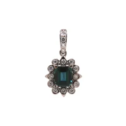 Josephs Jewelers Necklaces And Pendants>18K White Gold Alexandrite and Diamond Pendant