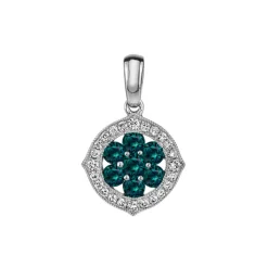 Josephs Jewelers Necklaces And Pendants>14K White Gold Alexandrite and Diamond Pendant
