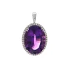 Josephs Jewelers Necklaces And Pendants>14K White Gold Amethyst and Diamond Pendant