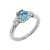 Josephs Jewelers Rings>14K White Gold Aquamarine and Diamond Ring