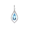 Josephs Jewelers Necklaces And Pendants>14K White Gold Aquamarine and Diamond Pendant
