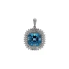 Josephs Jewelers Necklaces And Pendants>14K White Gold Asher Aquamarine and Diamond Pendant