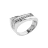 Josephs Jewelers Rings>14K White Gold Asymetrical Diamond Band