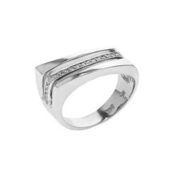 Josephs Jewelers Rings>14K White Gold Asymetrical Diamond Band