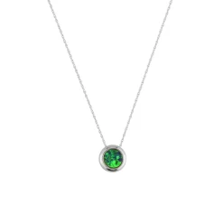 Josephs Jewelers Necklaces And Pendants>14K White Gold Australian Opal Doublet Pendant with Chain