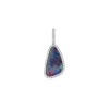Josephs Jewelers Necklaces And Pendants>14K White Gold Australian Opal Doublet and Diamond Pendant