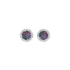 Josephs Jewelers Earrings>14K White Gold Australian Opal Doublet and Diamond Earrings