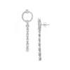 Josephs Jewelers Earrings>14K White Gold Baguette and Round Diamond Dangle Earrings