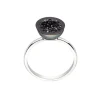 Josephs Jewelers Rings>14K White Gold Black Diamond and Pearl Ring