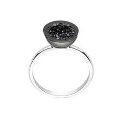 Josephs Jewelers Rings>14K White Gold Black Diamond and Pearl Ring