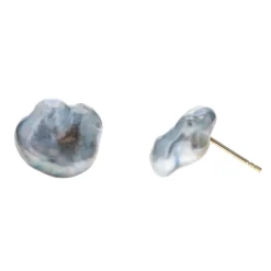 Josephs Jewelers Earrings>14K White Gold Black Keshi Pearl Earrings