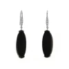 Josephs Jewelers Earrings>14K White Gold Black Oval Drusy and Diamond Earrings