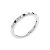 Josephs Jewelers Rings>14K White Gold Blue Sapphire and Diamond Flush Band