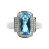 Josephs Jewelers Rings>14K White Gold Blue Topaz and Diamond Ring