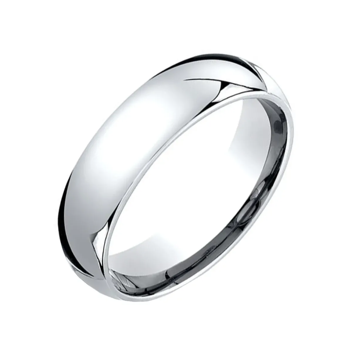 Josephs Jewelers Wedding Bands For Men>14K White Gold Comfort-Fit Wedding Band