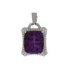 Josephs Jewelers Necklaces And Pendants>14K White Gold Cushion Starbrite Amethyst and Diamond Pendant