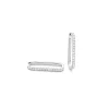 Josephs Jewelers Earrings>14K White Gold Diamond Elongated Oval Hoop Earrings