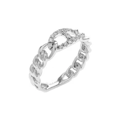 Josephs Jewelers Rings>14K White Gold Diamond Link Band