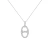Josephs Jewelers Necklaces And Pendants>14K White Gold Diamond Tab Pendant with Chain