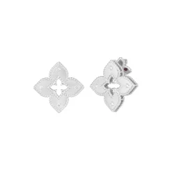 Josephs Jewelers Earrings>18K White Gold Diamond Venetian Earrings