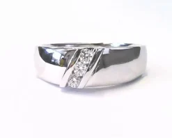 Josephs Jewelers Wedding Bands For Men>14K White Gold Diamond Wedding Band