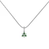 Josephs Jewelers Necklaces And Pendants>14K White Gold Emerald and Diamond Cluster Pendant with Chain