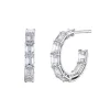 Josephs Jewelers Earrings>18K White Gold Emerald-Cut Diamond Hoop Earrings
