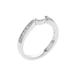 Josephs Jewelers Wedding Bands For Women>14K White Gold Fitted Diamond Wedding Band