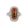 Josephs Jewelers Rings>14K White Gold Golden Topaz and Diamond Ring