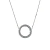 Josephs Jewelers Necklaces And Pendants>14K White Gold Hammered Circle Necklace