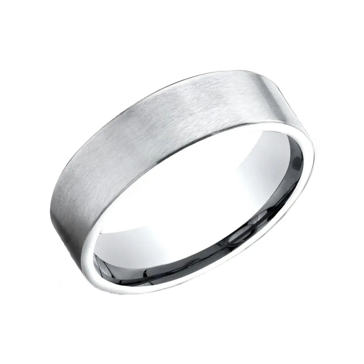 Josephs Jewelers Wedding Bands For Men>14K White Gold 6.5mm Satin Finish Wedding Band