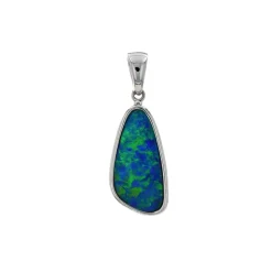 Josephs Jewelers Necklaces And Pendants>14K White Gold Opal Doublet Pendant