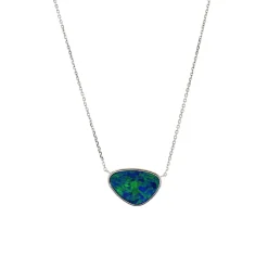 Josephs Jewelers Necklaces And Pendants>14K White Gold Opal Doublet Necklace