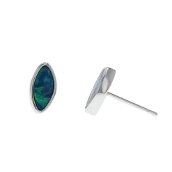 Josephs Jewelers Earrings>14K White Gold Opal Doublet Stud Earrings