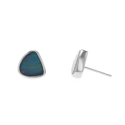 Josephs Jewelers Earrings>14K White Gold Opal Doublet Stud Earrings