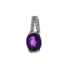 Josephs Jewelers Necklaces And Pendants>14K White Gold Oval Amethyst and Diamond Pendant