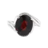 Josephs Jewelers Rings>14K White Gold Oval Garnet and Diamond Ring