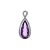 Josephs Jewelers Necklaces And Pendants>14K White Gold Pear Amethyst and Diamond Pendant