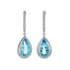 Josephs Jewelers Earrings>14K White Gold Pear Aquamarine and Diamond Earrings