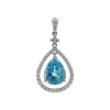 Josephs Jewelers Necklaces And Pendants>14K White Gold Pear Aquamarine and Diamond Pendant